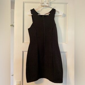 Monteau Black Textured Mini Dress